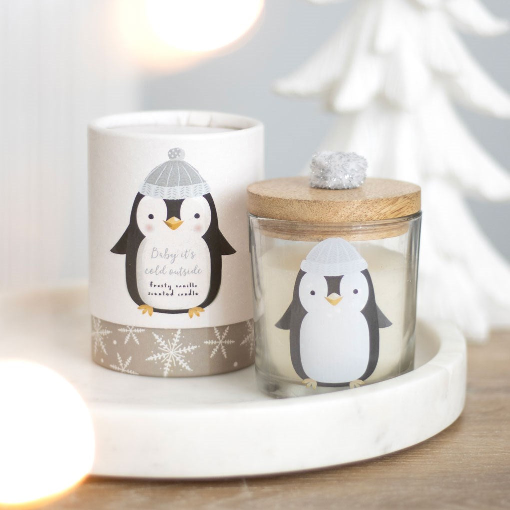 FROSTY VANILLA PENGUIN CANDLE