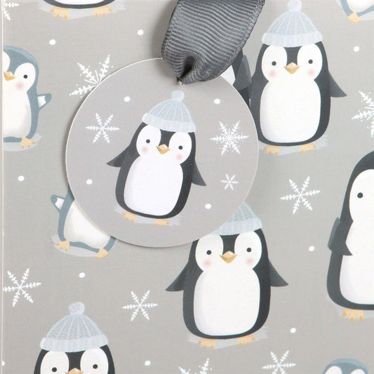 23CM MEDIUM WINTER PENGUIN GIFT BAG