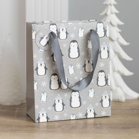 23CM MEDIUM WINTER PENGUIN GIFT BAG