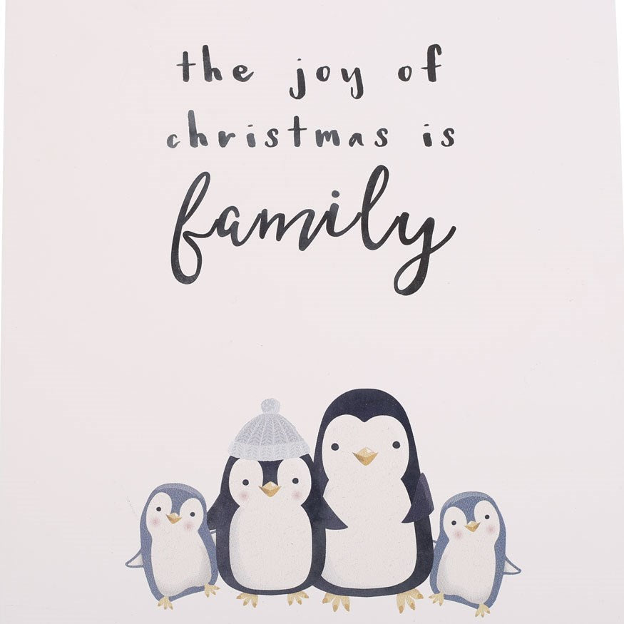 JOY OF CHRISTMAS PENGUIN FAMILY HANGING SIGN