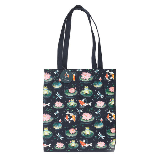 POND PRINT POLYCOTTON TOTE BAG