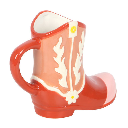 PINK COWBOY BOOT SHAPED MUG