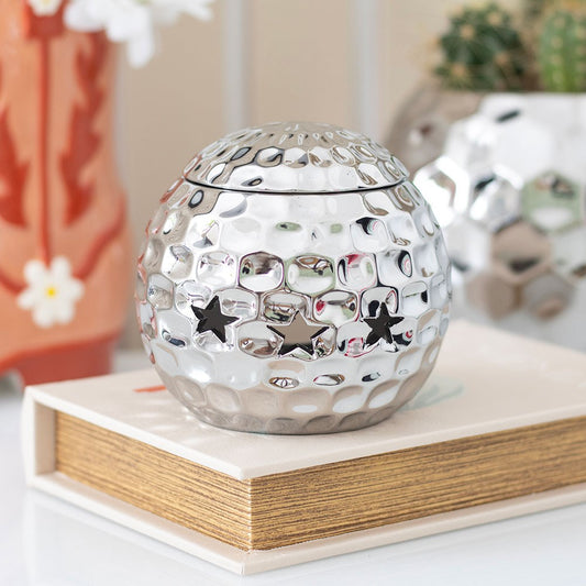 SILVER DISCO BALL OIL BURNER