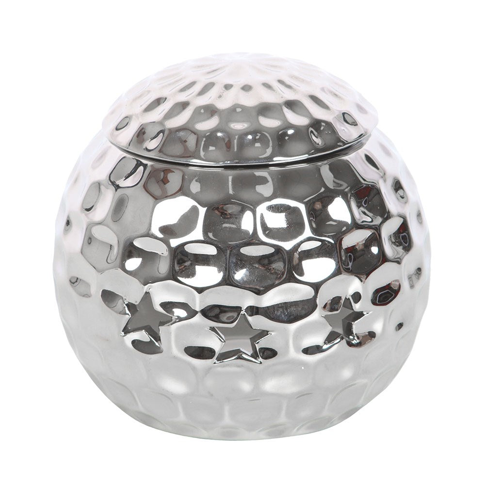 SILVER DISCO BALL OIL BURNER