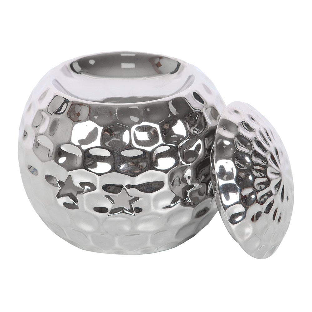 SILVER DISCO BALL OIL BURNER