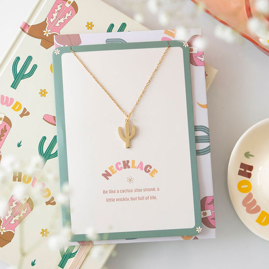 CACTUS NECKLACE ON GREETING CARD