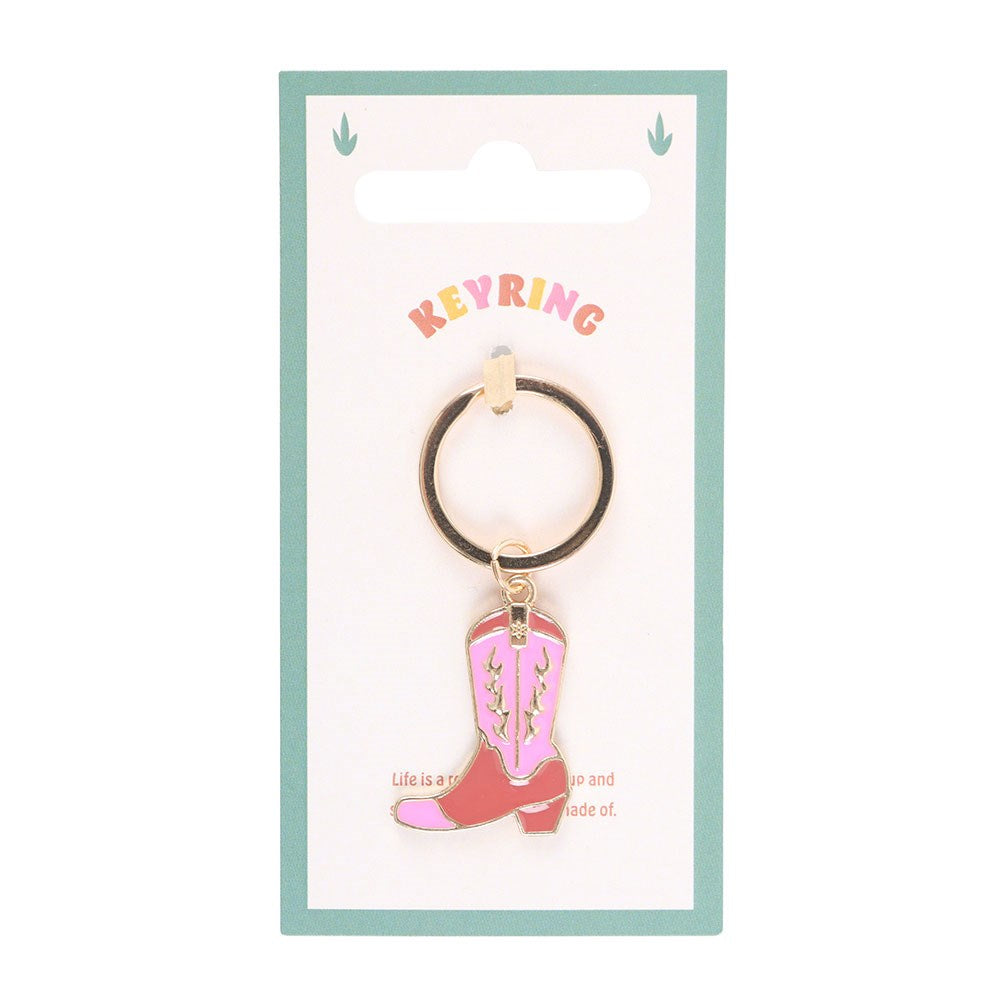 PINK COWBOY BOOT KEYRING