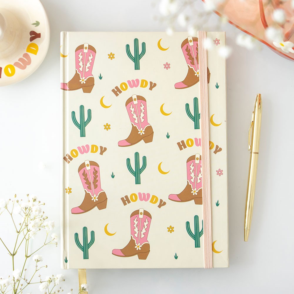 COWBOY BOOT A5 NOTEBOOK WITH STICKER SHEET