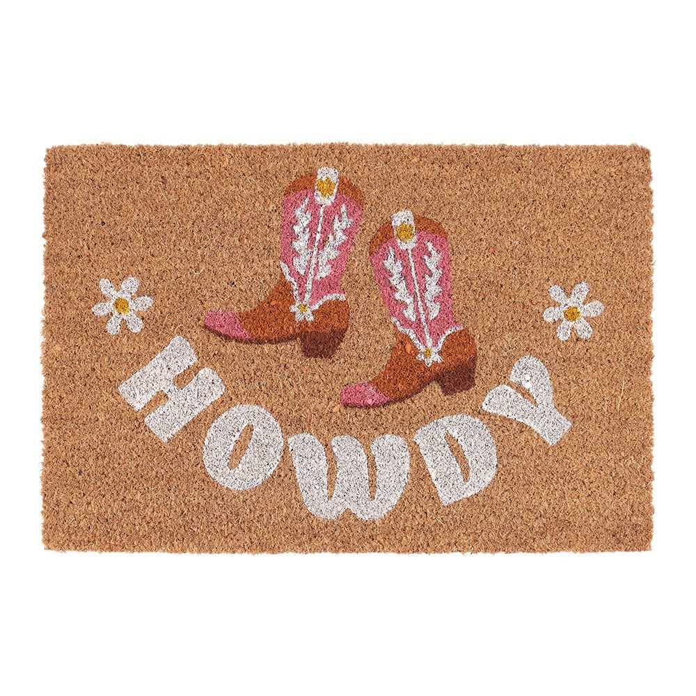 NATURAL HOWDY COWBOY BOOT DOORMAT