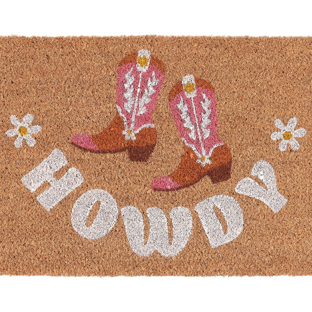 NATURAL HOWDY COWBOY BOOT DOORMAT