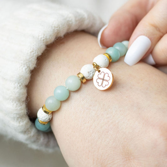 ABUNDANCE AMAZONITE CRYSTAL ESSENTIAL OIL BRACELET