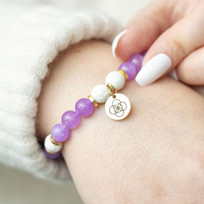 ANTI-ANXIETY AMETHYST CRYSTAL ESSENTIAL OIL BRACELET