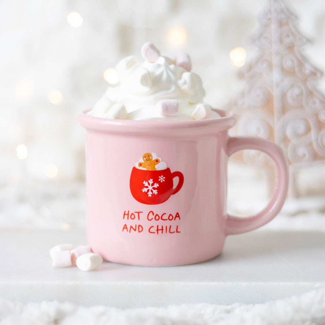 PINK HOT COCOA AND CHILL MUG