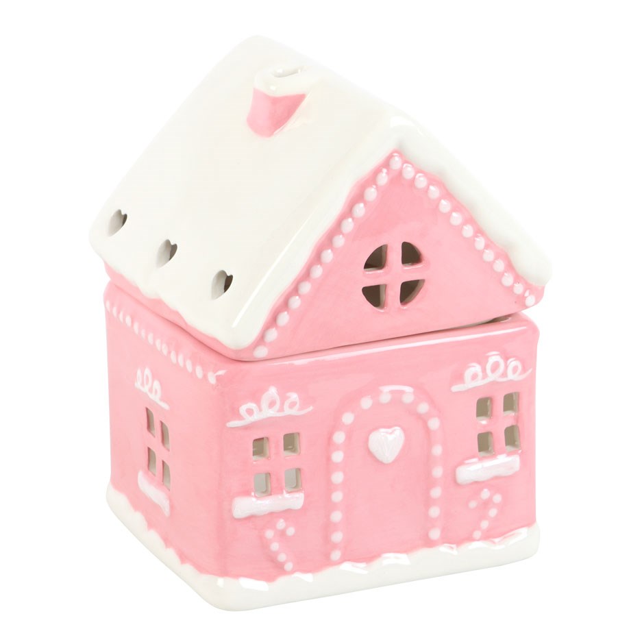 PINK GINGERBREAD HOUSE OIL BURNER