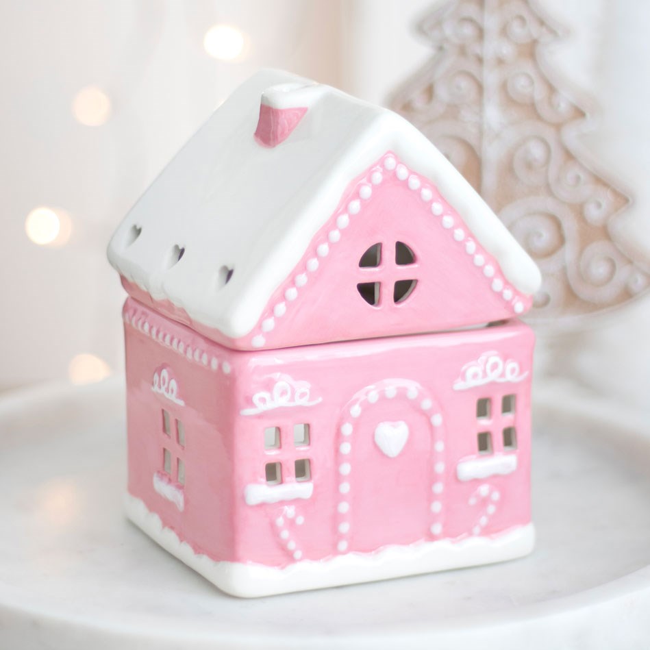 PINK GINGERBREAD HOUSE OIL BURNER