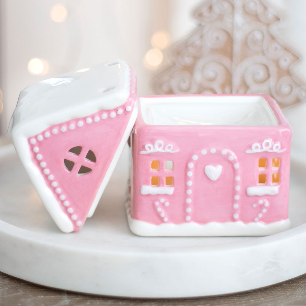 PINK GINGERBREAD HOUSE OIL BURNER