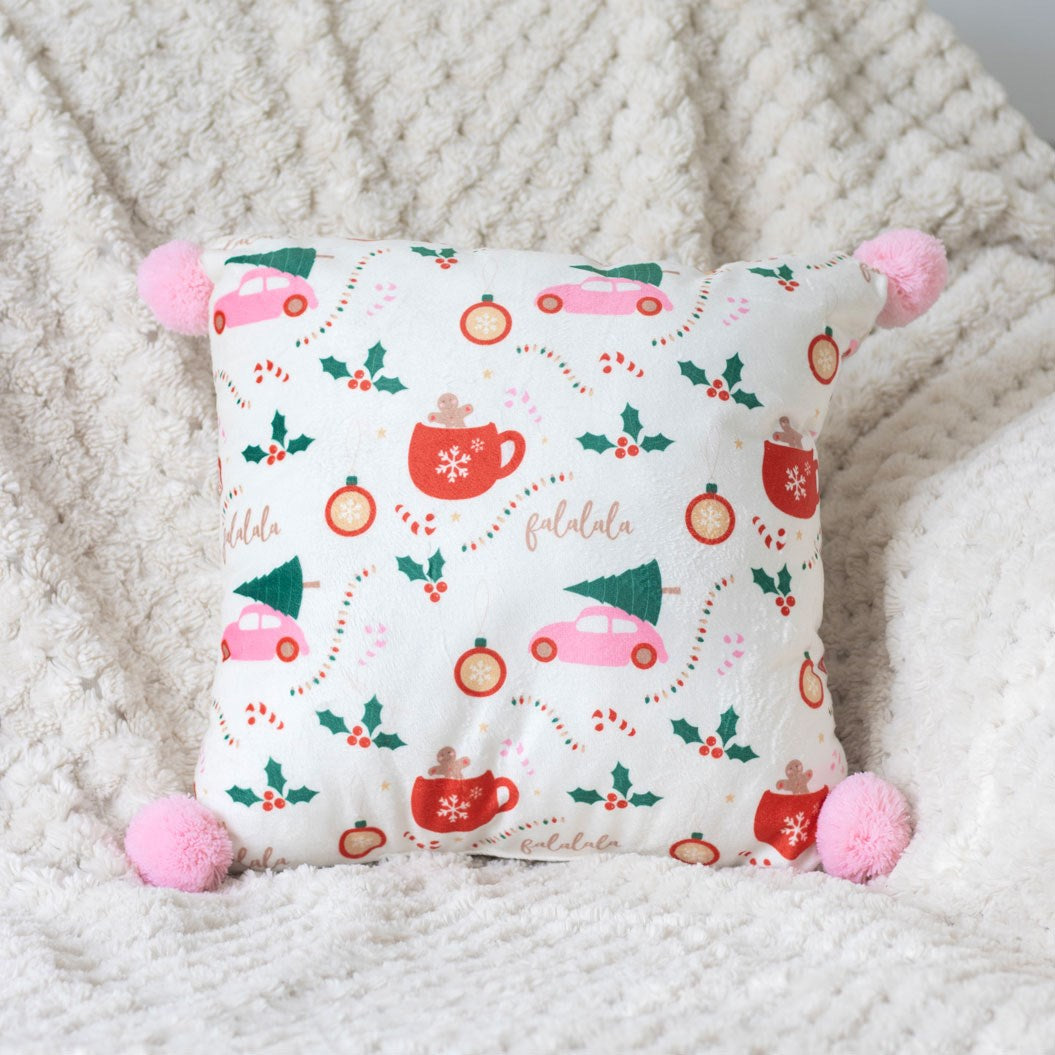 SQUARE SUGARPLUM FUN CHRISTMAS PRINT CUSHION