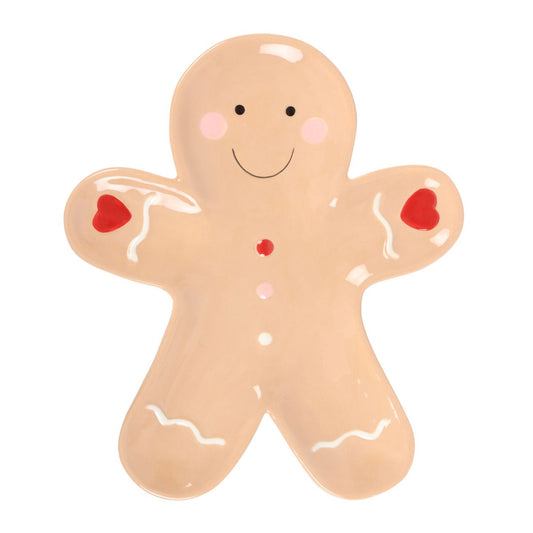 GINGERBREAD MAN CERAMIC SERVING PLATE
