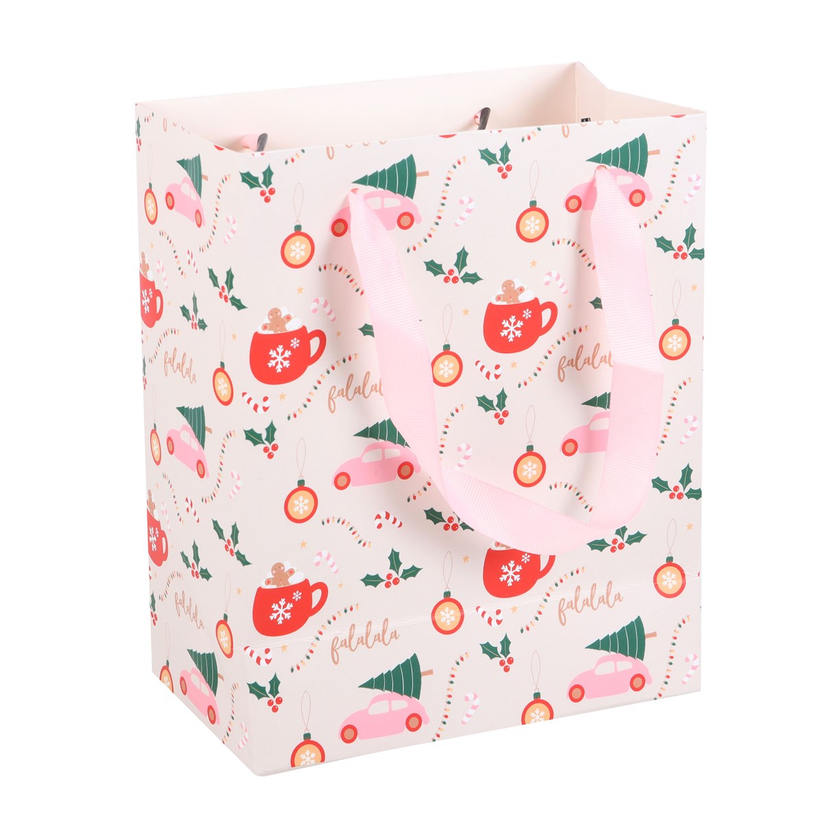 23CM MEDIUM SUGARPLUM FUN CHRISTMAS PRINT GIFT BAG