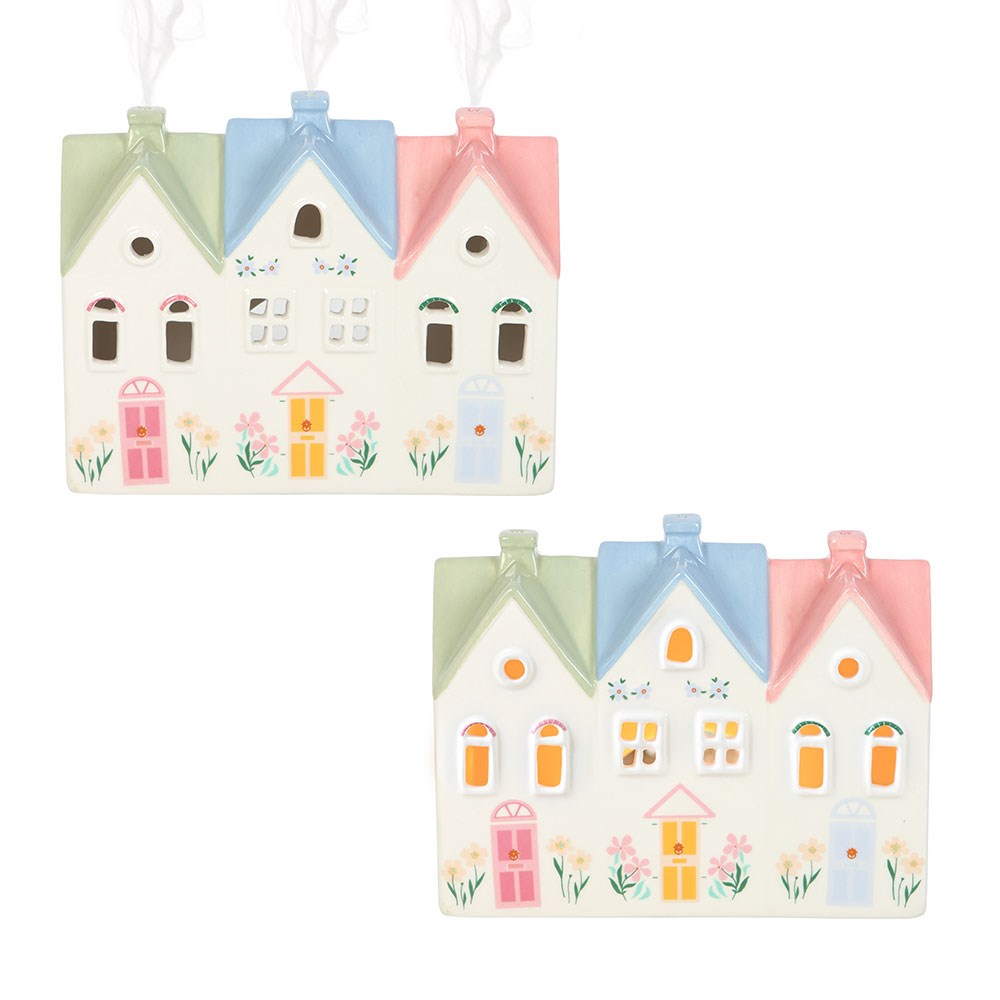 PASTEL HOUSE INCENSE CONE BURNER AND TEALIGHT HOLDER