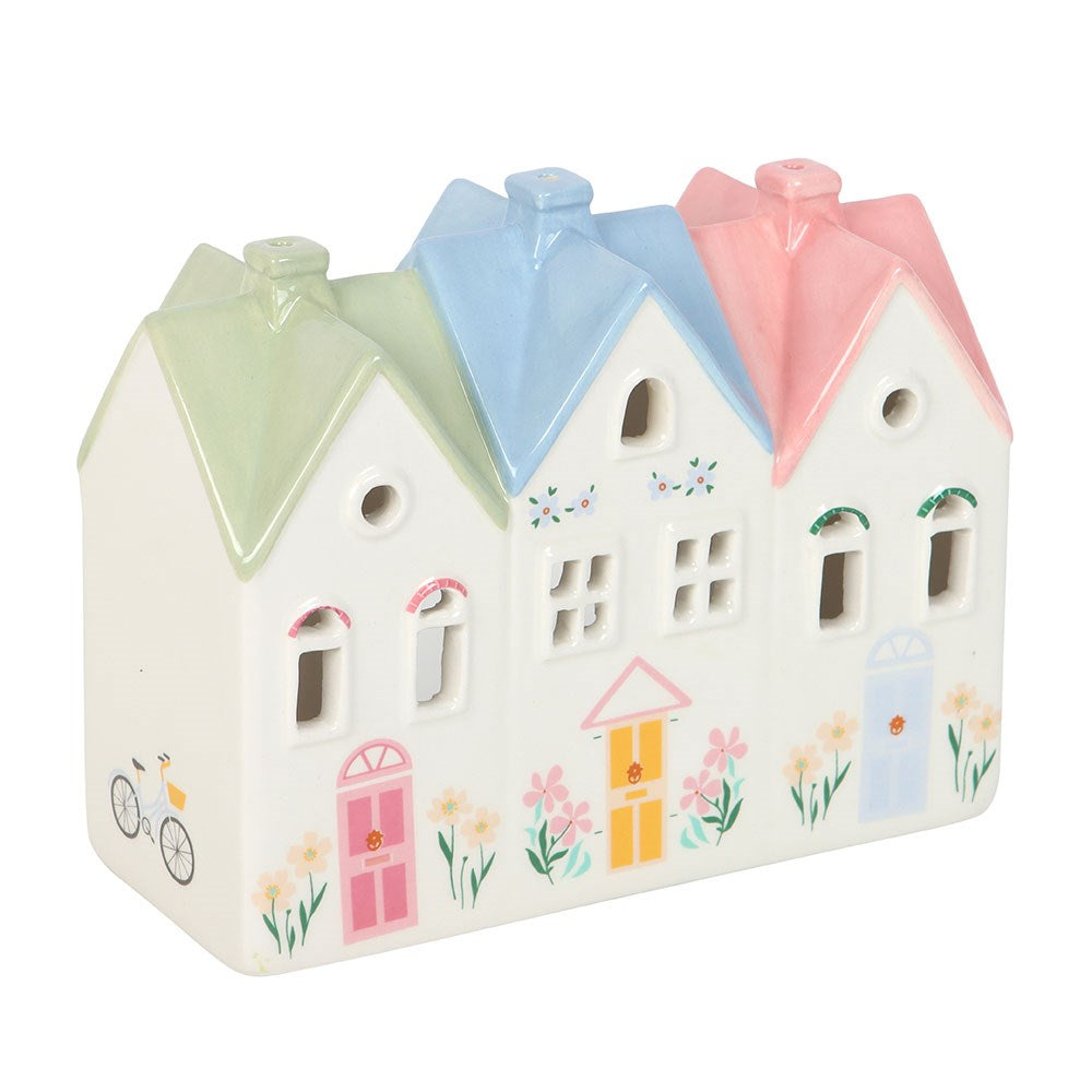 PASTEL HOUSE INCENSE CONE BURNER AND TEALIGHT HOLDER