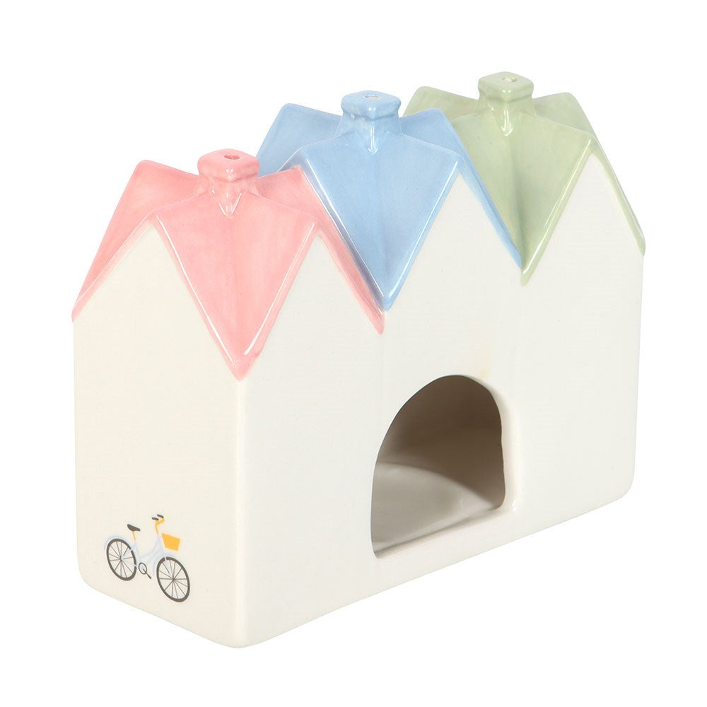 PASTEL HOUSE INCENSE CONE BURNER AND TEALIGHT HOLDER