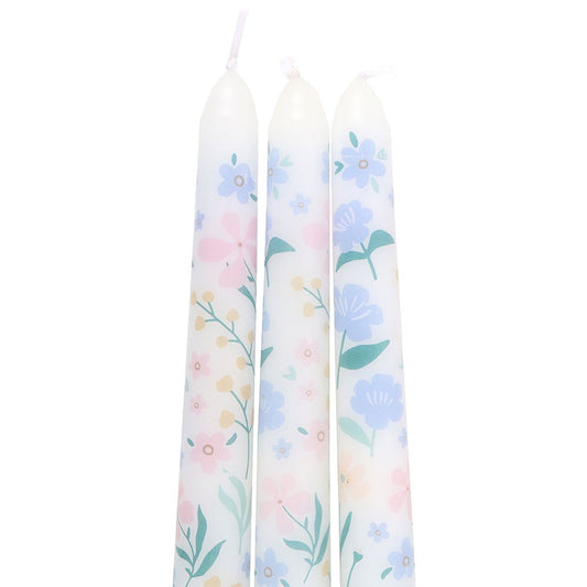 SET OF 3 DITSY FLORAL TAPER CANDLES