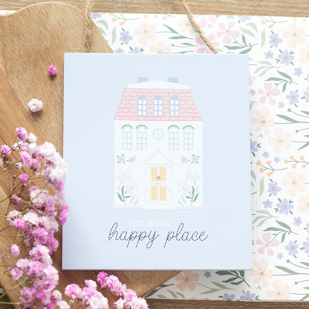 THIS IS OUR HAPPY PLACE PASTEL HOUSE HANGING SIGN