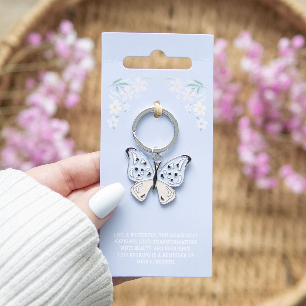 SILVER BUTTERFLY KEYRING