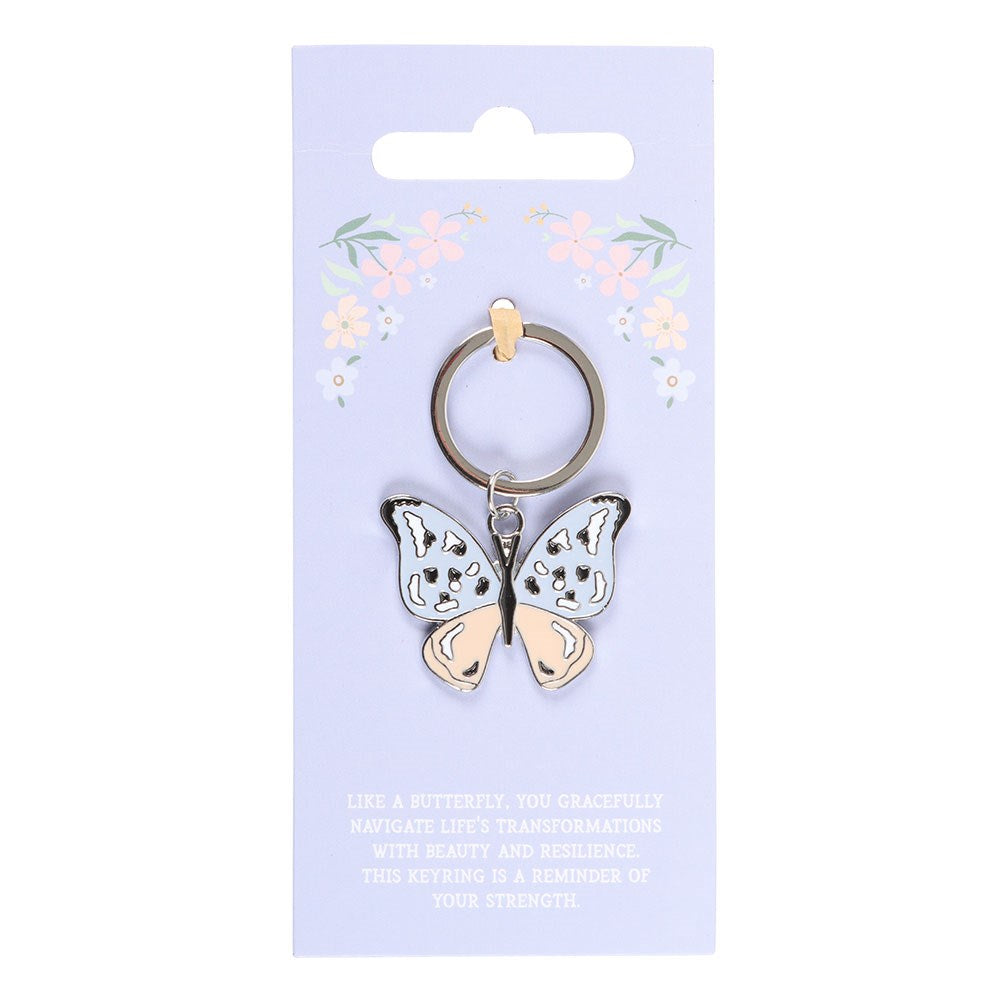 SILVER BUTTERFLY KEYRING