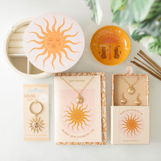 SUN EARRING AND NECKLACE SET
