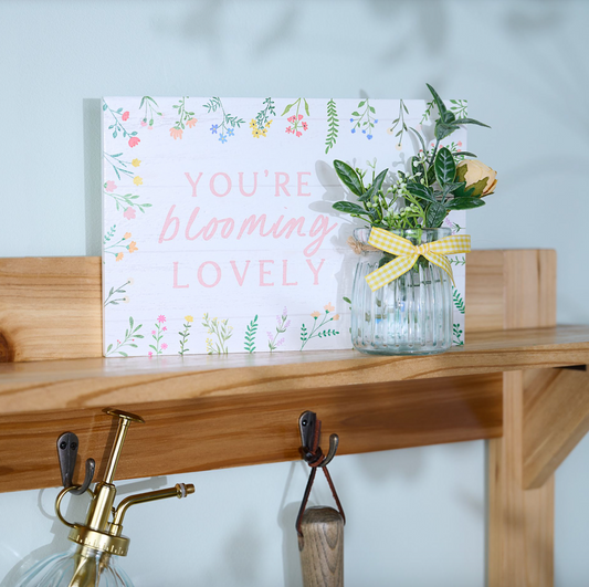 THE COTTAGE GARDEN JAR PLAQUE 'BLOOMING LOVELY'