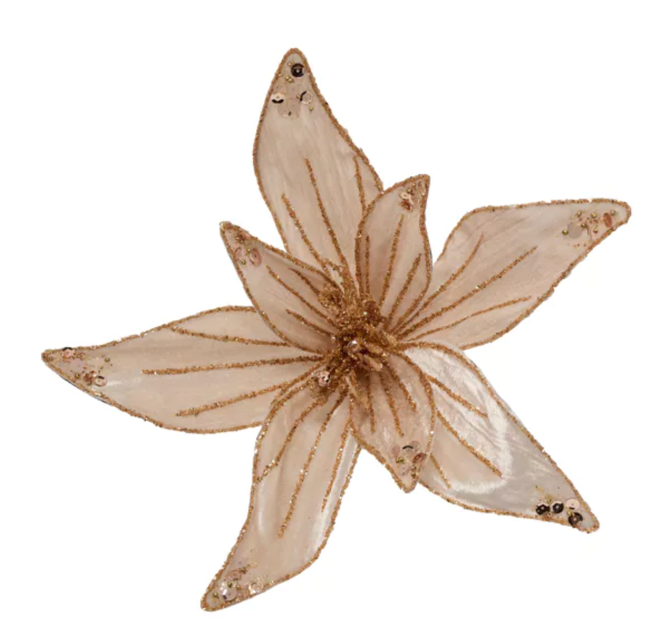 BELLINI VELVET FLOWER CLIP CHAMPAGNE