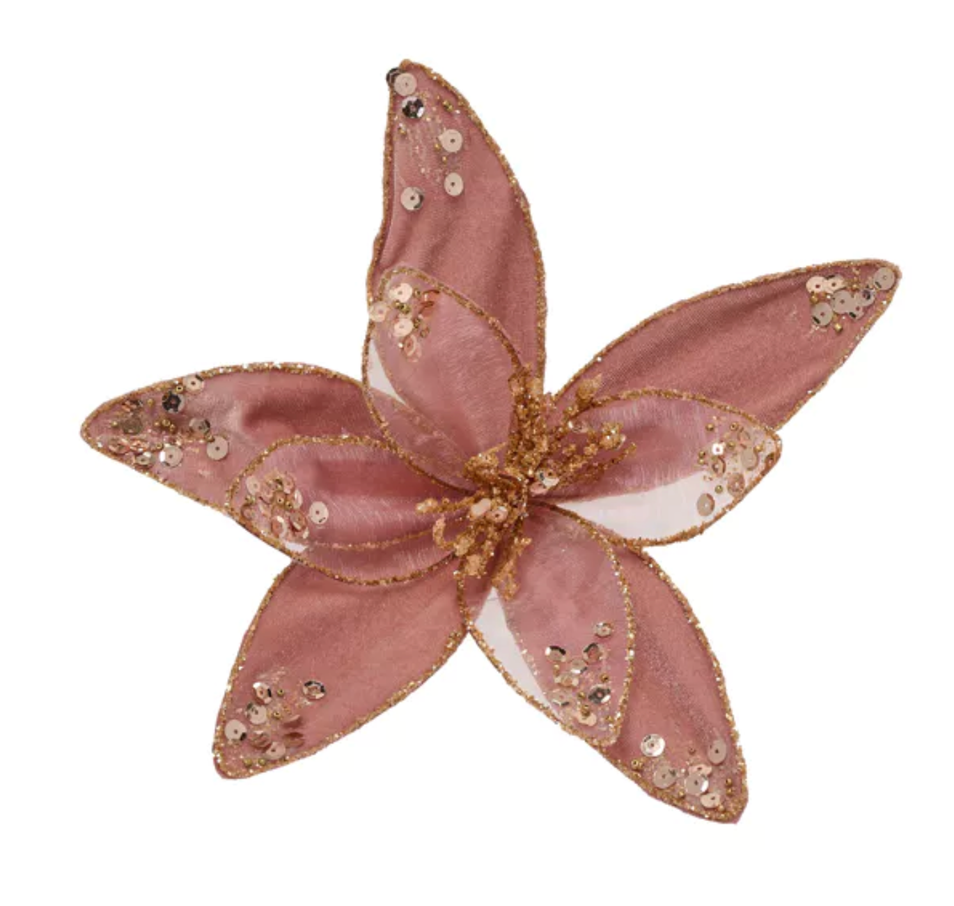 BELLINI VELVET FLOWER CLIP PINK