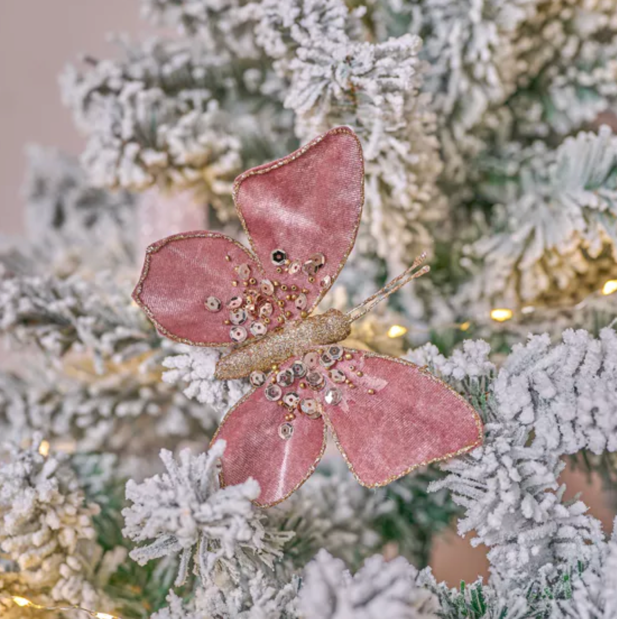 VELVET TREE DECORATION - BUTTERFLY WITH CLIP