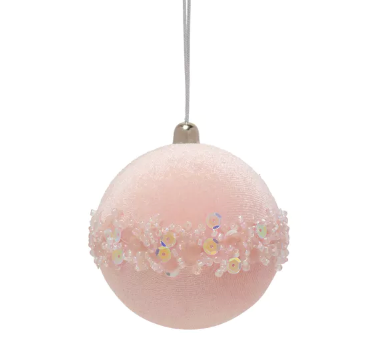 VELVET TREE DECORATION - BLUSH BAUBLE