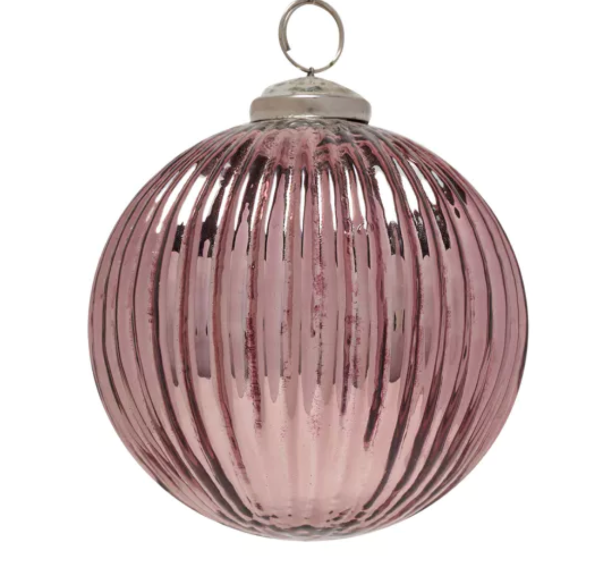 GLASS BAUBLE PINK - ROUND