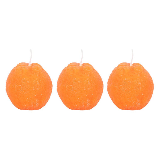 SET OF 3 ORANGE SHAPED CANDLES