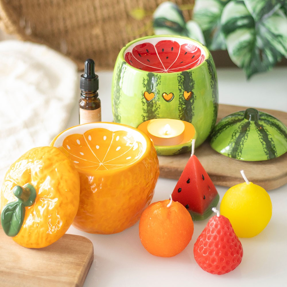 SET OF 3 ORANGE SHAPED CANDLES