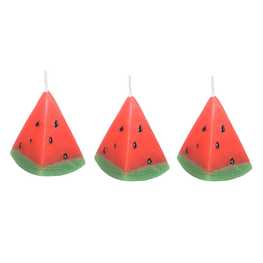 SET OF 3 WATERMELON SHAPED CANDLES