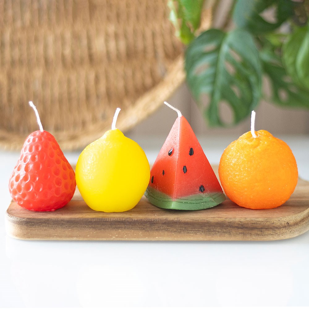 SET OF 4 FRUIT SHAPED CANDLES