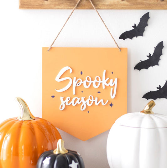 ORANGE SPOOKY SEASON HANGING SIGN