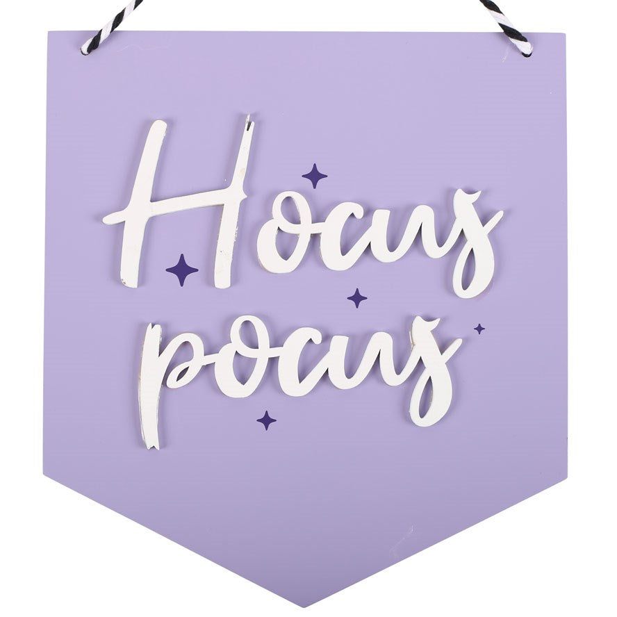 PURPLE HOCUS POCUS HANGING SIGN