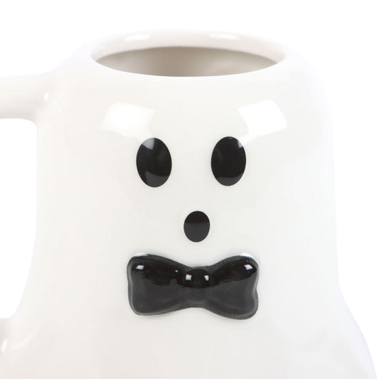 MR BOO GHOST SHAPED MUG WITH BOW TIE