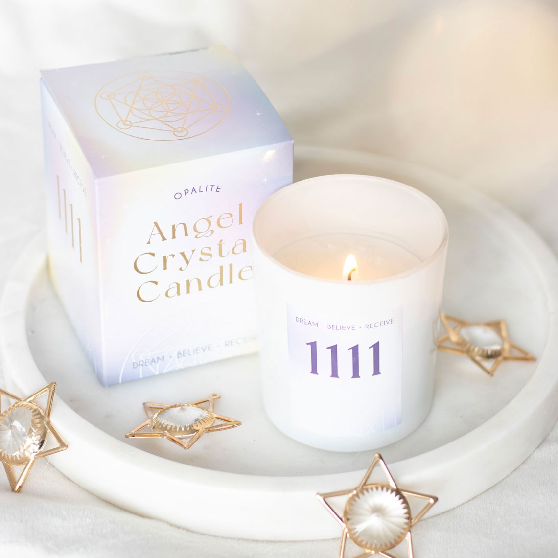 1111 ANGEL NUMBER CRYSTAL CHIP CANDLE