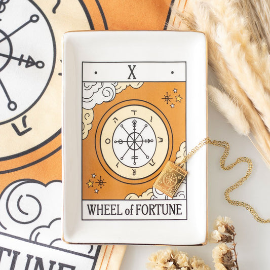 THE WHEEL OF FORTUNE VINTAGE TAROT TRINKET DISH