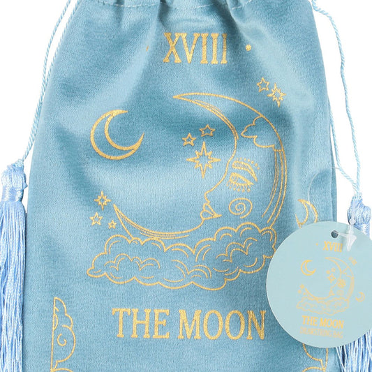 THE MOON VINTAGE TAROT VELVET DRAWSTRING BAG