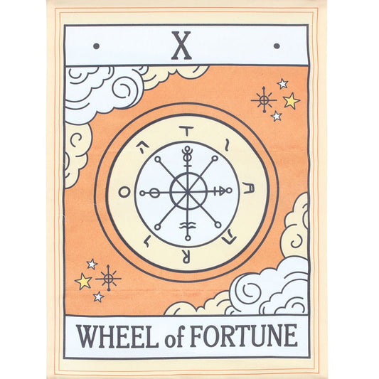 THE WHEEL OF FORTUNE VINTAGE TAROT WALL HANGING