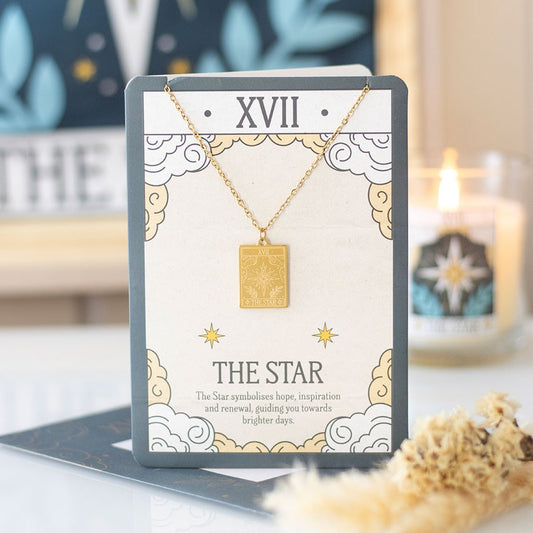 THE STAR VINTAGE TAROT NECKLACE ON GREETING CARD