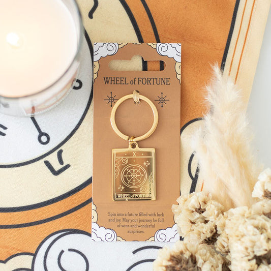 THE WHEEL OF FORTUNE VINTAGE TAROT KEYRING